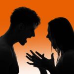 silhouette of a high-conflict couple, yelling at each other